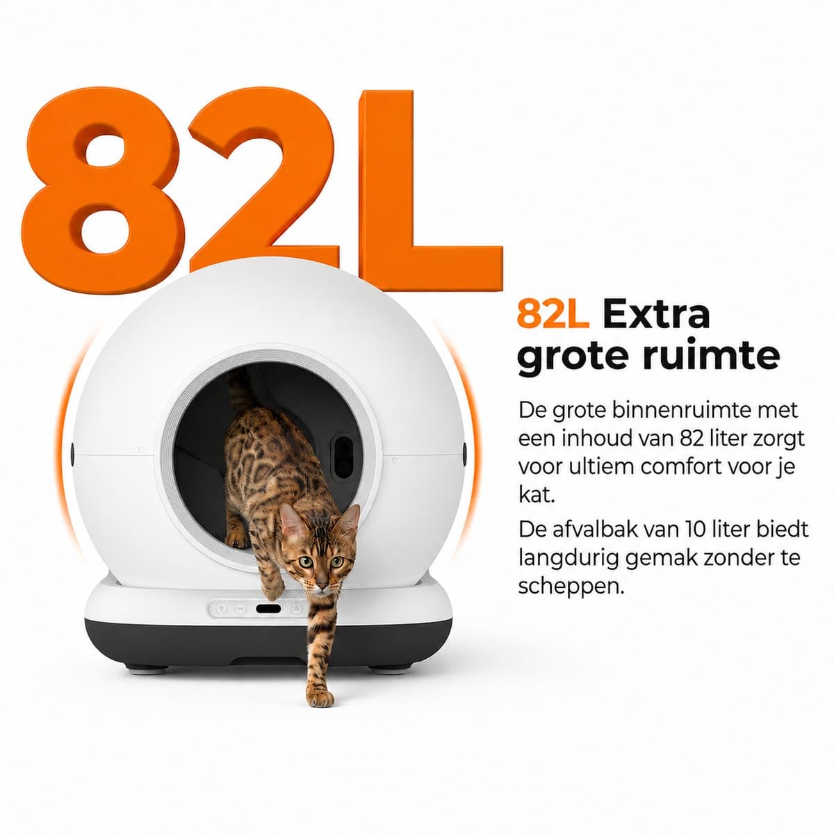 Automatische Kattenbak - Zelfreinigende Kattenbak - Inclusief App - Met kattenbakmat en 3 rollen opvangzakjes - 82L XXL- Zedar K1200 thumbnail 3