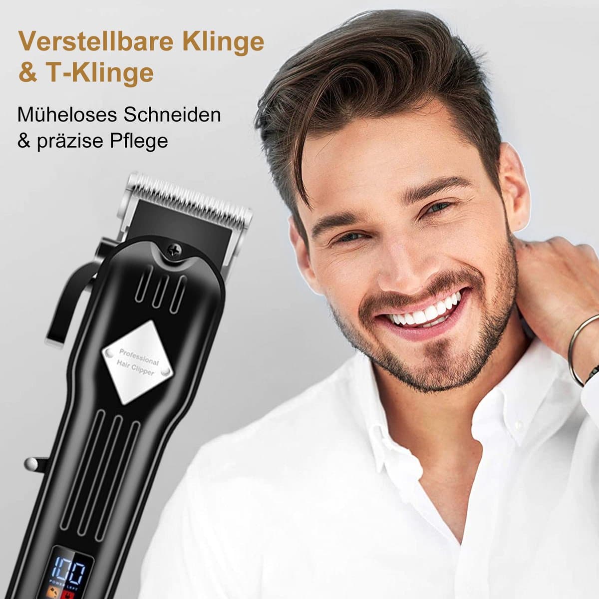 MIVRAY Tondeuses - Oplaadbare Tondeuse Set met Haar Tondeuse en Trimmer Set, Professionele Tondeuse voor Thuis, Kapsel Tondeuse, Metaal Roestvrij Staal, Zwart thumbnail 3