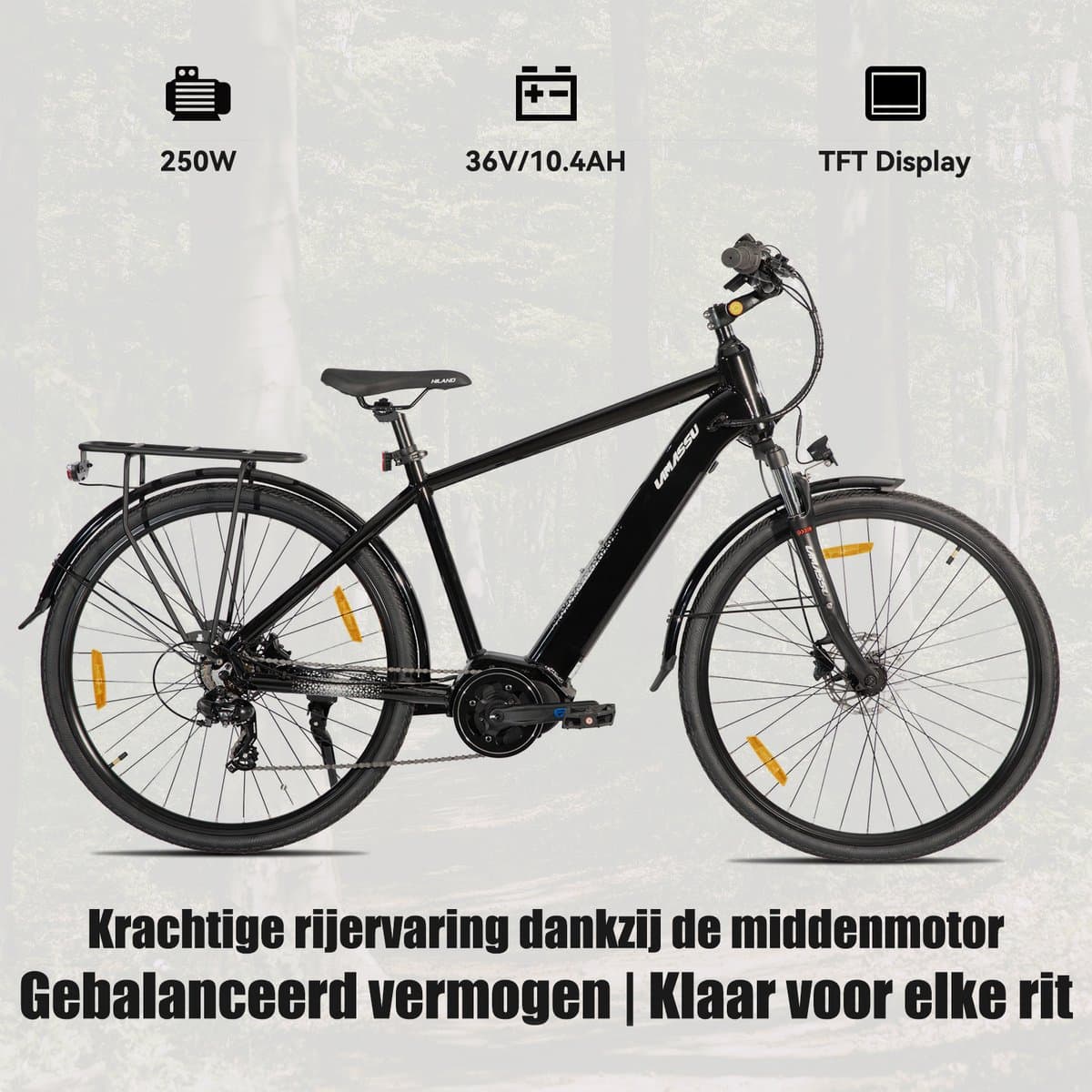 HILAND Allanton Elektrische Mountainbike 27,5 inch – E-MTB Unisex met Hydraulische Schijfremmen – 250W Motor – 36V 10.4Ah Accu – 7 Versnellingen thumbnail 5
