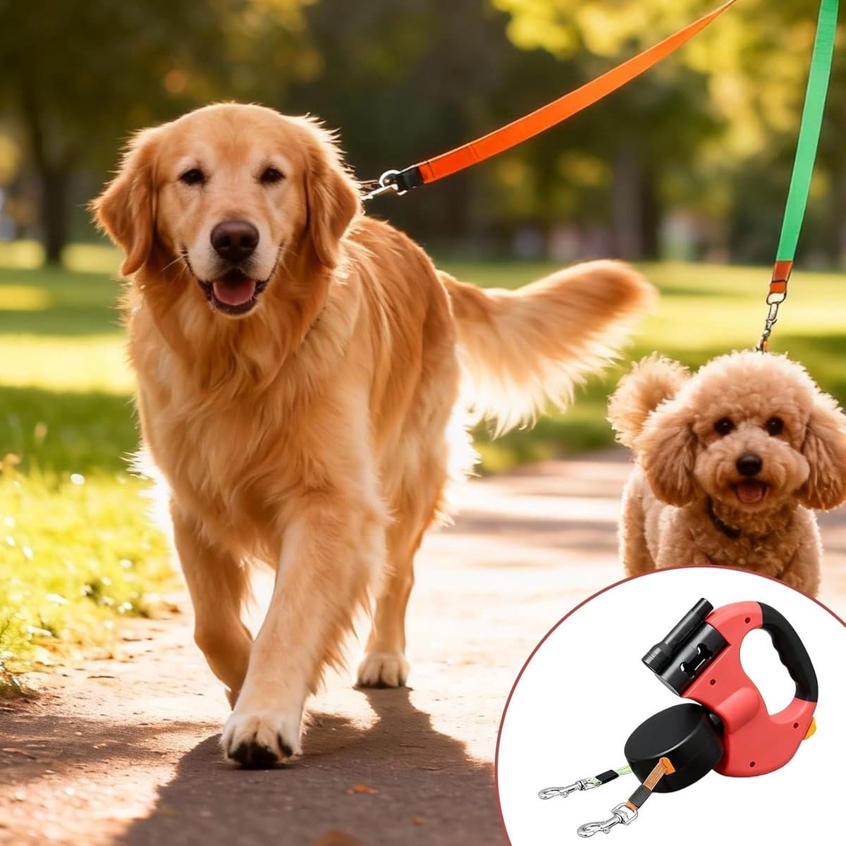 Intrekbare Hondenriem 3 Meter – Rollijn met Remsysteem – Uittrekbare Hondenlijn voor Kleine, Middelgrote & Grote Honden – Sterk, Veilig & Comfortabel thumbnail 4