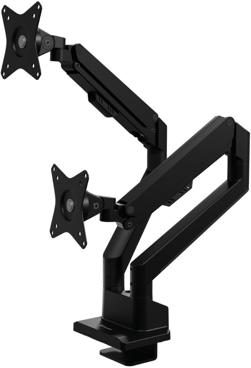 Arozzi Alzare Neo Dubbele Monitor Arm - Gasfeder - Kabelbeheer - 17" tot 34" - Zwart thumbnail 8