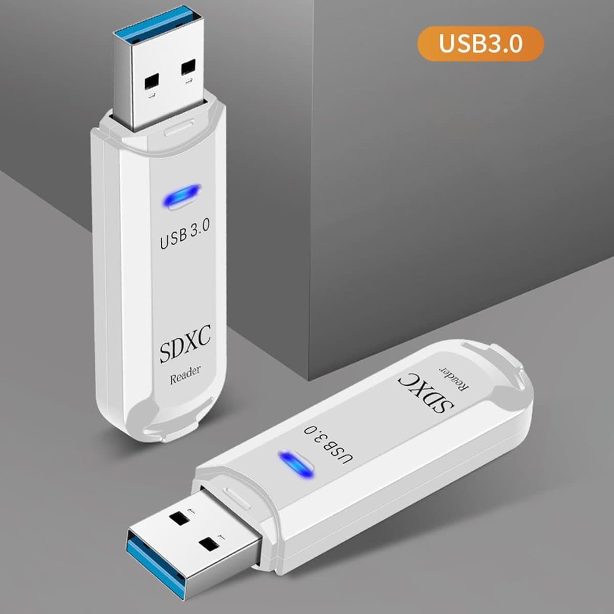 Snelle Kaartlezer - Geheugenkaartlezer USB - Bestanden Overzetten - 5 Gbps Transmissie - 60 x 17 x 10 mm - Wit thumbnail 4