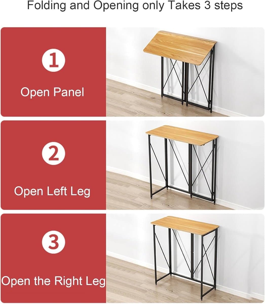 Opklapbaar Bureau - Sta-bureau Werktafel - Thuiswerken - Ergonomisch Zitten-Staan - 100 cm - Naturel thumbnail 7