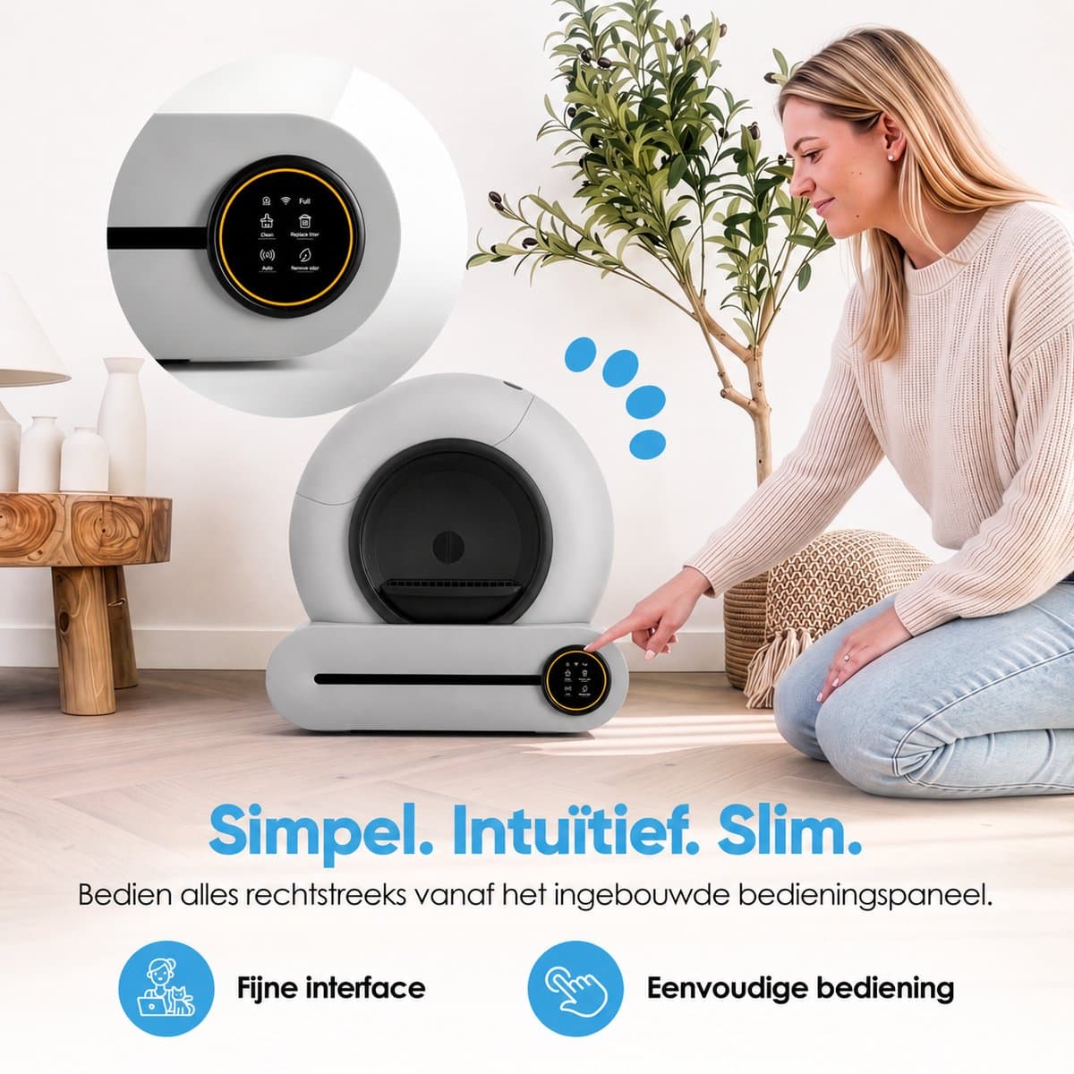 Purloo Automatische Kattenbak 65L XXL - Zelfreinigend + 100 Zakjes en Grindmat thumbnail 5