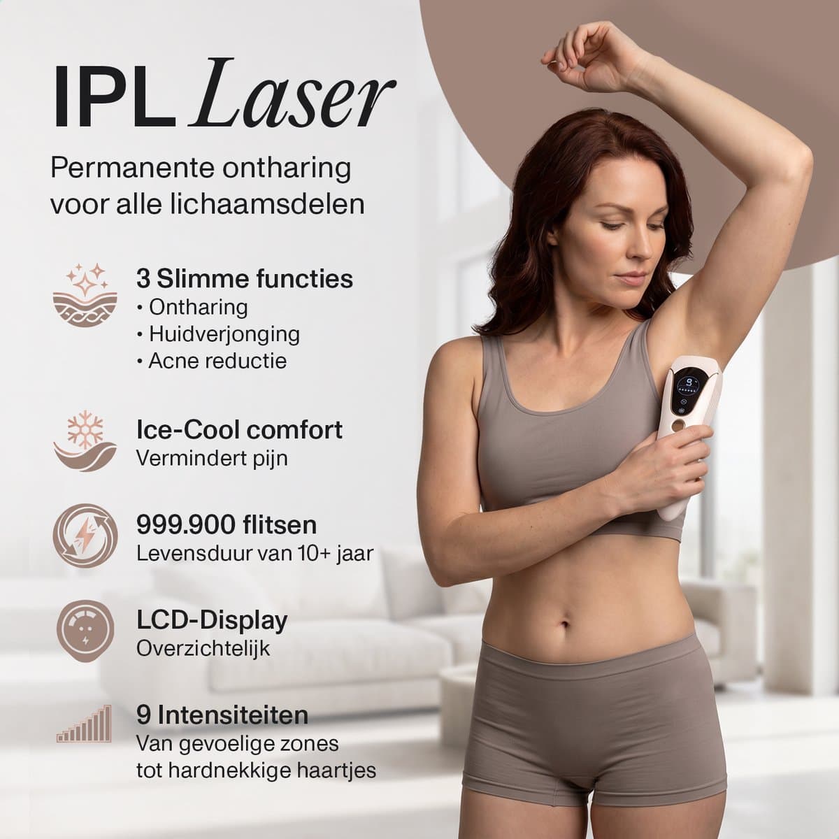Nawy® IPL Laser Ontharingsapparaat - Laser Ontharing - Pijnloos Ontharen met Ice Cooling - Permanente Ontharing voor alle Lichaamsdelen - voor Mannen en Vrouwen - 999.900 Flitsen - Inclusief Beschermbril en Scheermes - Epileerapparaat Dames thumbnail 2