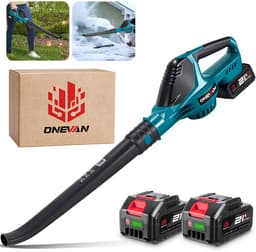 Productfoto van ONEVAN Accu Bladblazer 21V - 220 km/u - met 5 versnellingen en 2 x 3.0Ah accu's