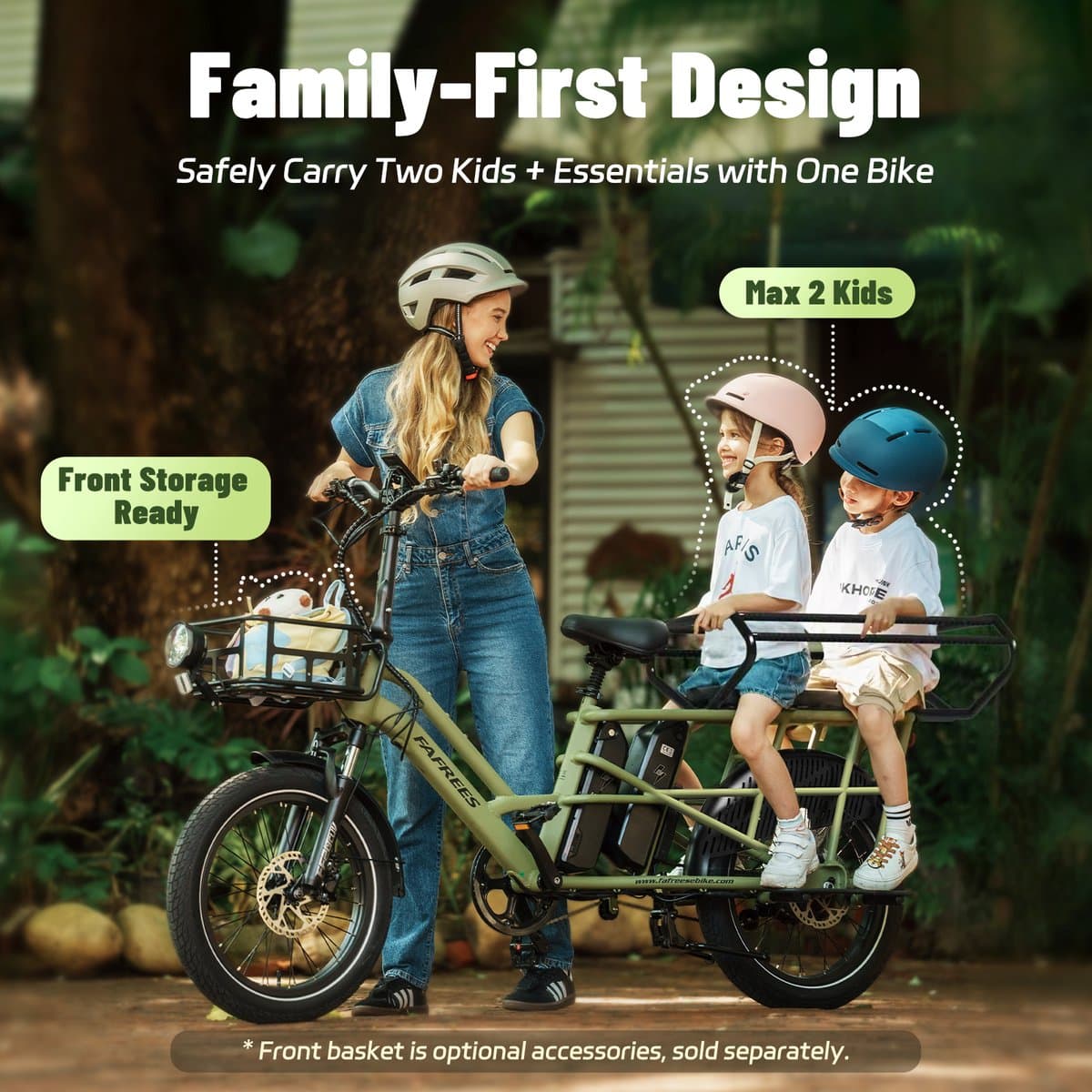 FAFREES FF20 CUV Familie Longtail E-Cargo Bike – Modulair, Dual-Accu 140km Bereik, 200kg Laadvermogen, Hydraulische Remmen – Zwart thumbnail 7