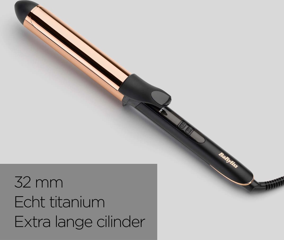BaByliss Salon Brilliance Curls C459E Krultang - 32mm cilinder, Advanced Ceramics, 6 temperaturen, True Titanium thumbnail 2