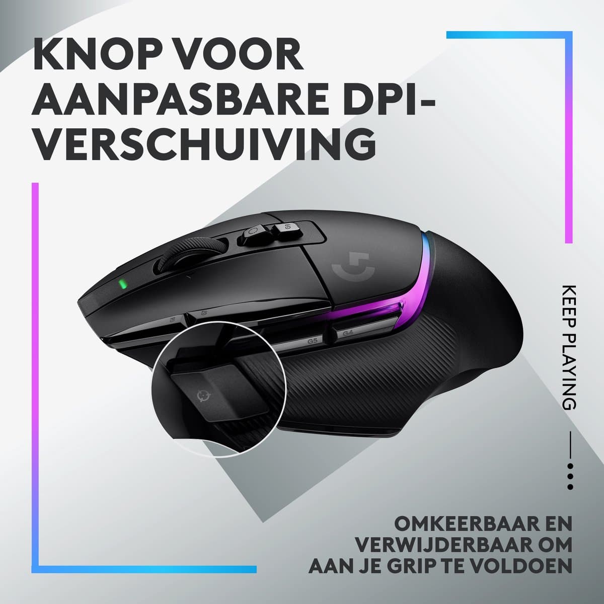 Logitech G502 X Plus - Draadloze Gaming Muis - Rechtshandig - Optisch - RGB - Zwart thumbnail 5