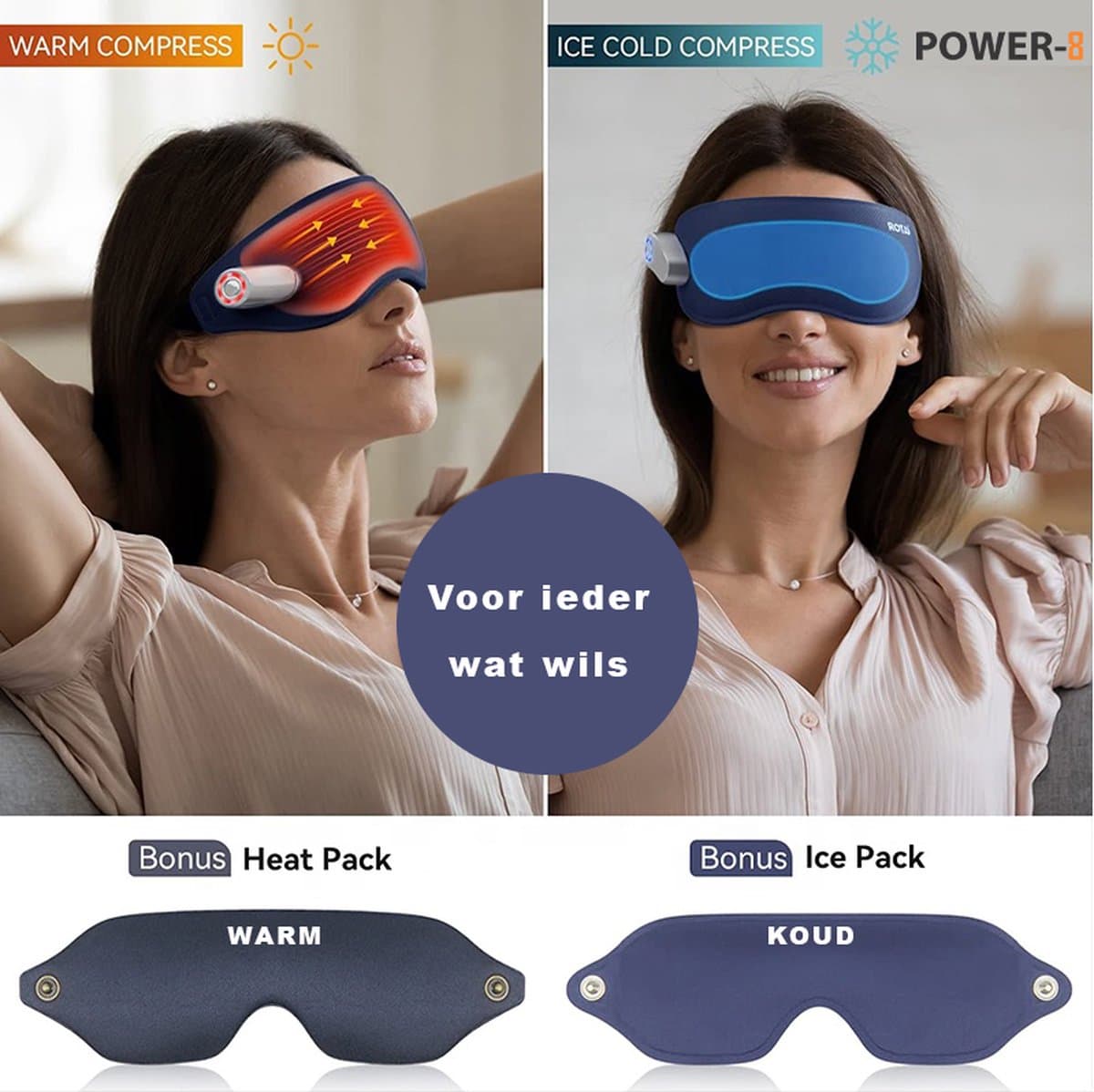 Onbekend Power-8 Eye Wellness: smart oogmassage met warm/koud thumbnail 7