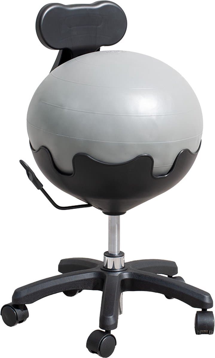 Mambo Max Verstelbare Balstoel - Ergonomische Zitbal voor Kantoor en Thuiswerken - Zwart/Grijs thumbnail 3