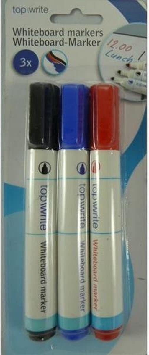 Magnetische whiteboard accessoires set - bordenwisser met 3x markers/stiften - school - kantoor - thuis thumbnail 2