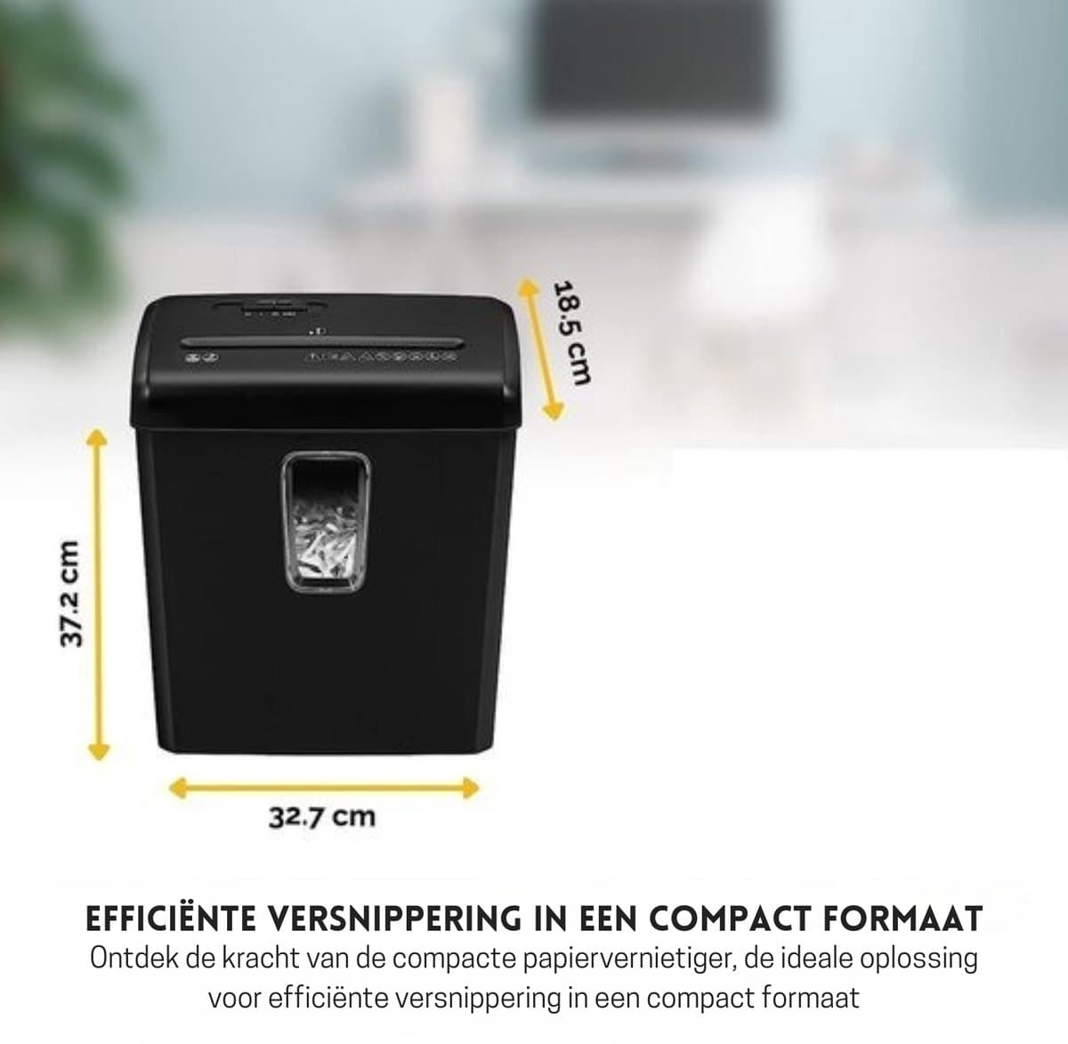 Intelectro Papierversnipperaar - Compacte en Krachtige Papierversnipperaar - Niet nodig om nietjes te verwijderen - Versnipperen van Papier en Bankkaarten! - Zwart - Levering sneller dan aangegeven! thumbnail 3