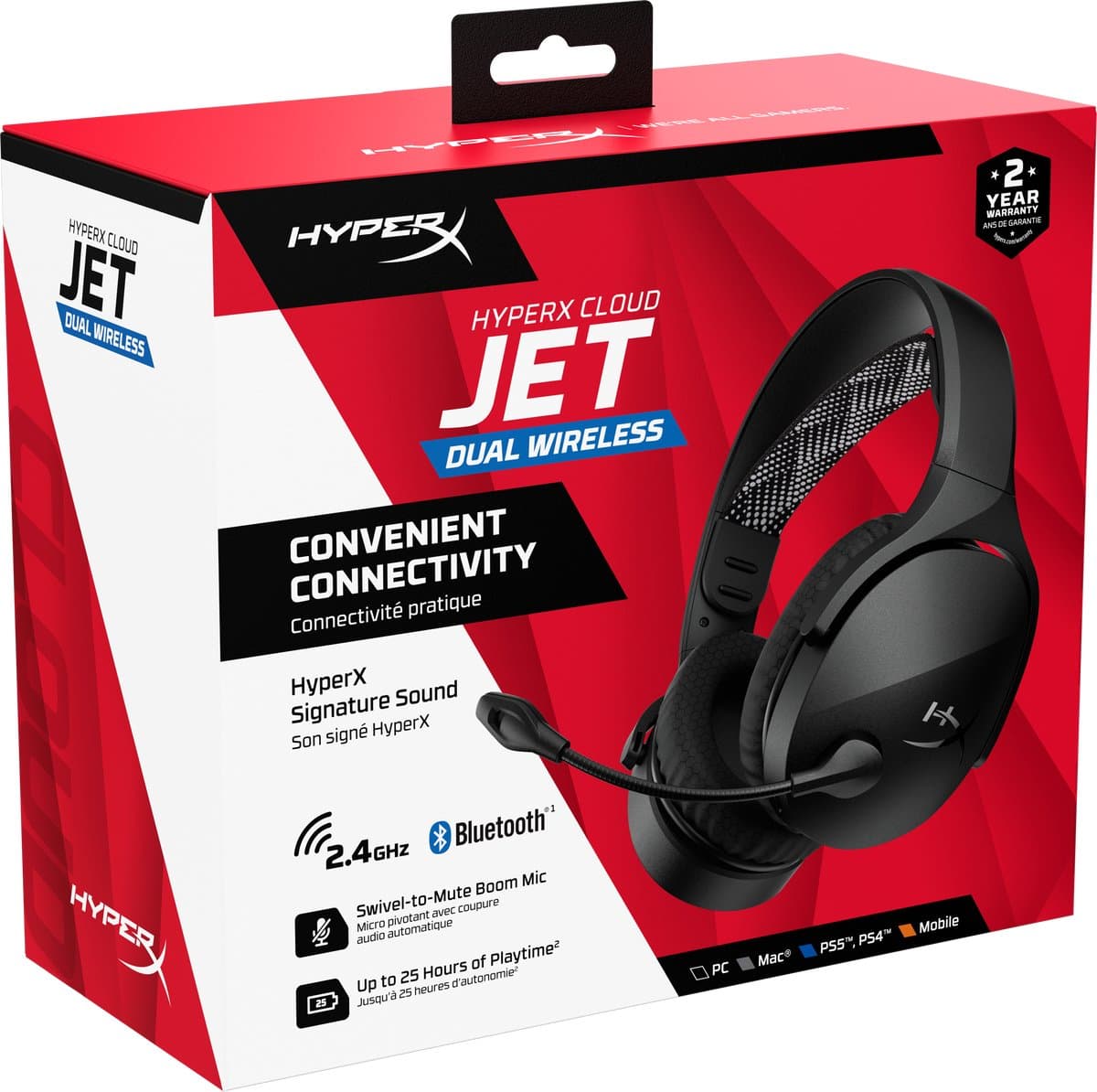 HyperX Cloud Jet - Draadloze Gaming Headset - Zwart - PS4/PS5, PC & Nintendo Switch thumbnail 8
