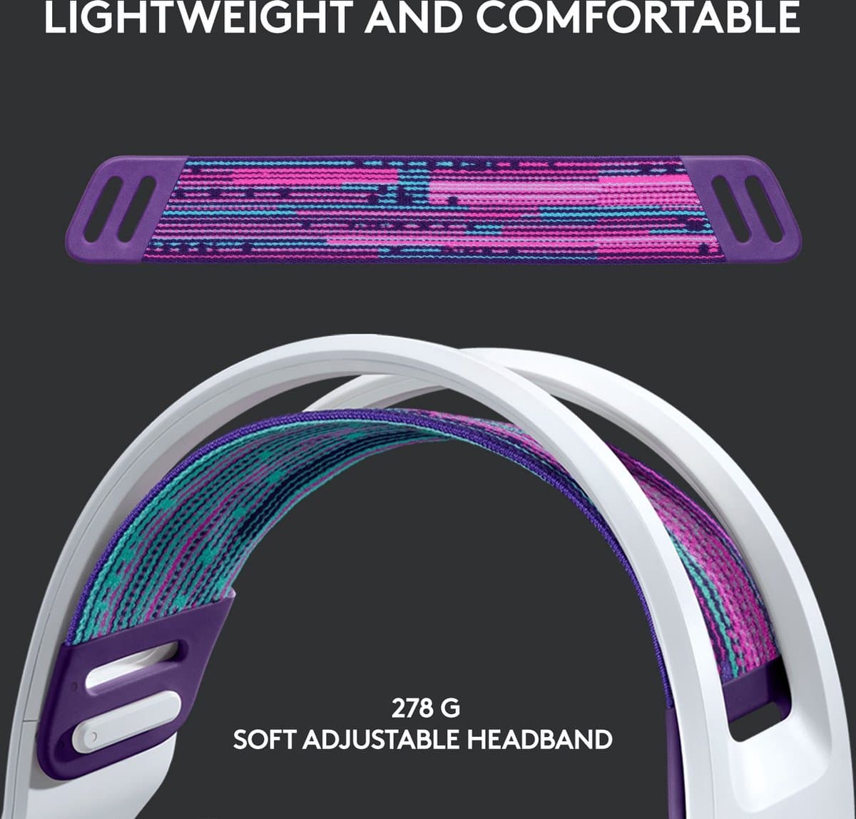 Logitech G733 LIGHTSPEED wit met RGB en 40mm-drivers thumbnail 6