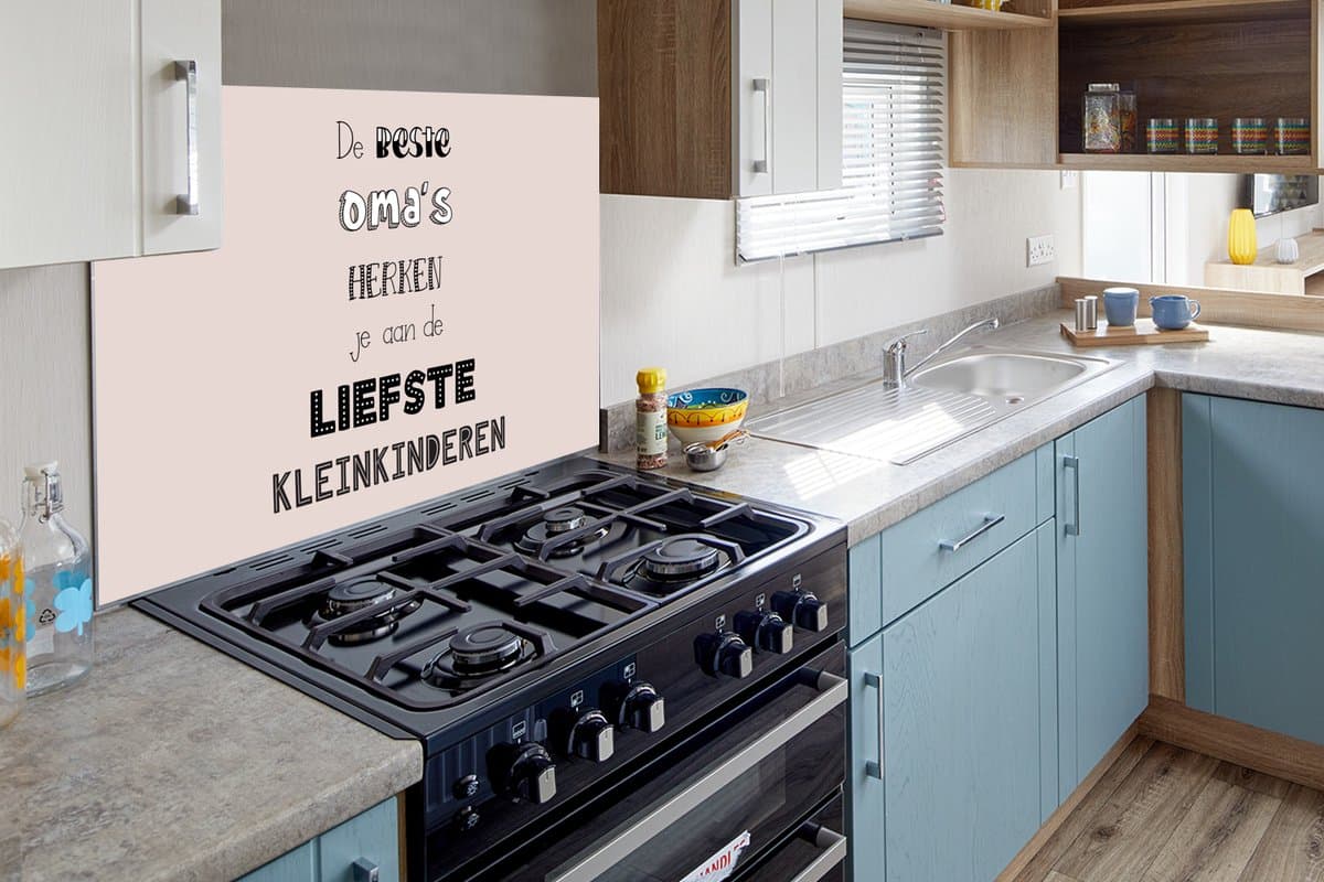 KitchenYeah Spatscherm 80x55 cm - Oma quote - Aluminium thumbnail 6