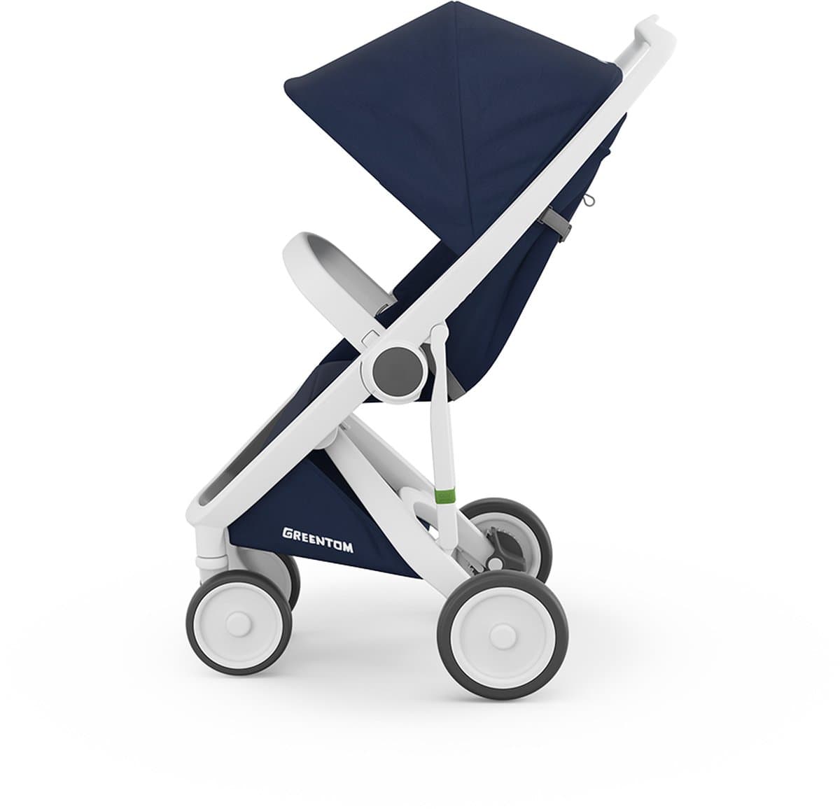 Greentom Classic Buggy Kinderwagen - Lichtgewicht Reisbuggy, Inklapbaar, Duurzaam (Gerecycled) - Wit Blauw thumbnail 5