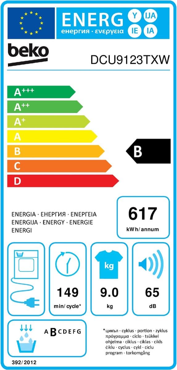 Beko DCU9123TXW - Condensdroger - NL/FR thumbnail 6