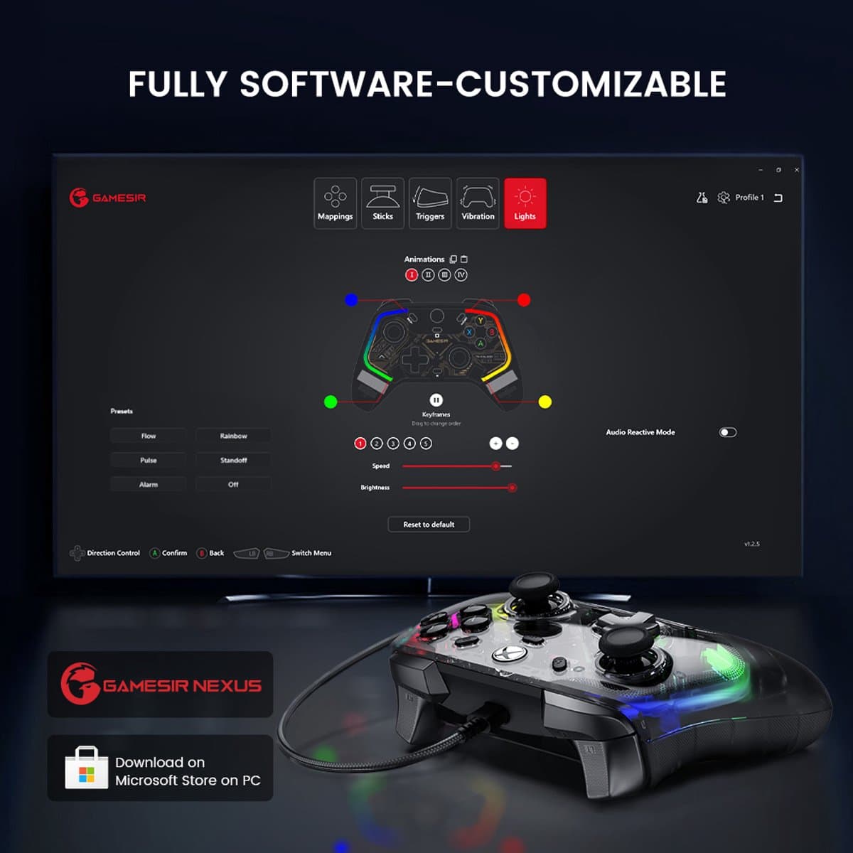 Gamesir Kaleid - Bedrade controller - Hall Effect-sticks - Xbox Series X/S, Xbox One & Windows thumbnail 8