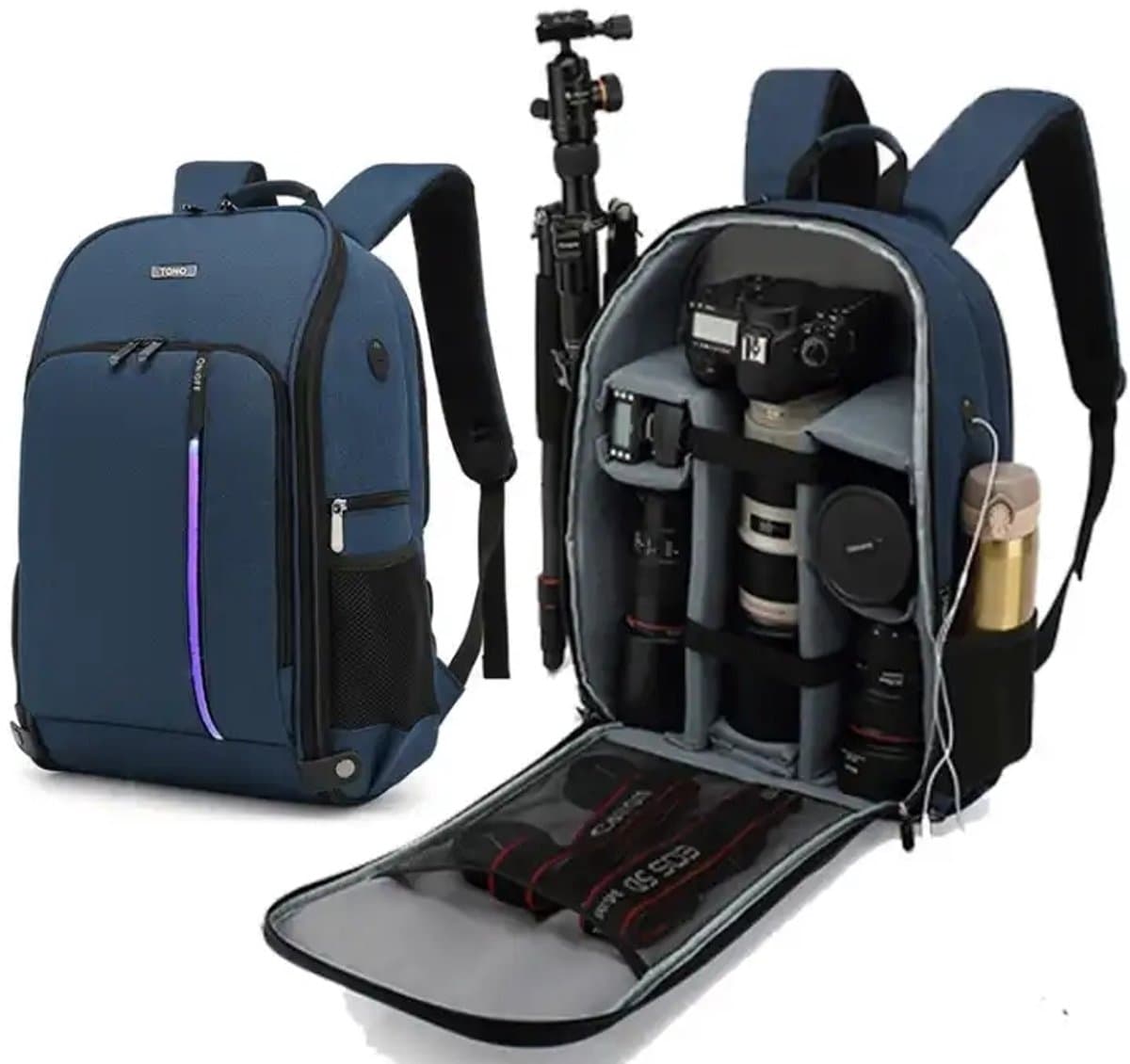 DutchOptics Tono 25L rugtas rugzak cameratas fototas voor Canon Nikon Olympus Fuji Pentax Sony foto camera video zwart thumbnail 5