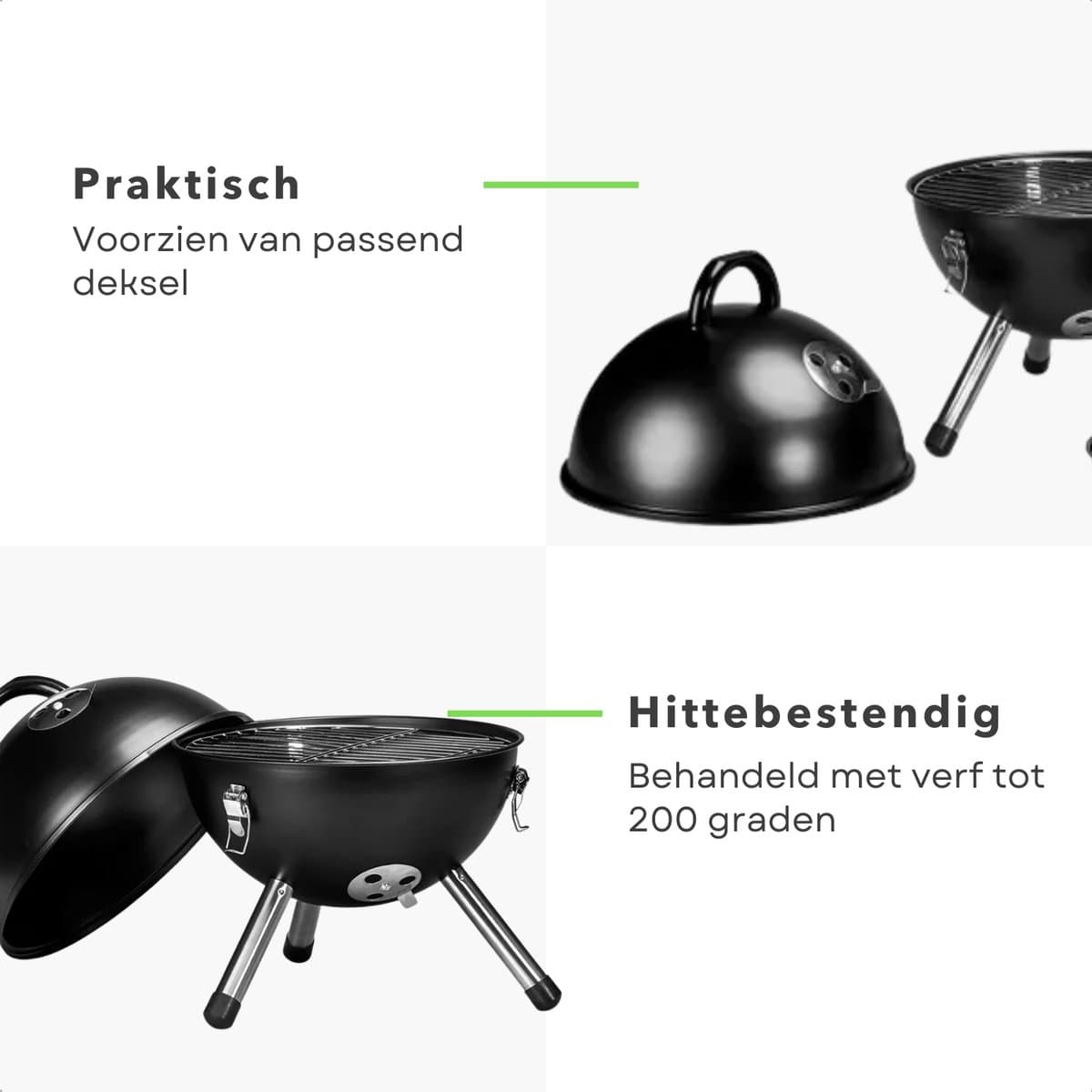 Cheqo® Kogelbarbecue - Houtskoolbarbecue - Houtskool Bbq - Kogel Bbq - Kolenbarbecue - Kogelgrill - Ronde Barbecue - Ronde Bbq - Barbecue Met Deksel - Houtskoolgrill - Draagbare Houtskool Bbq - Draagbare Barbecue thumbnail 4