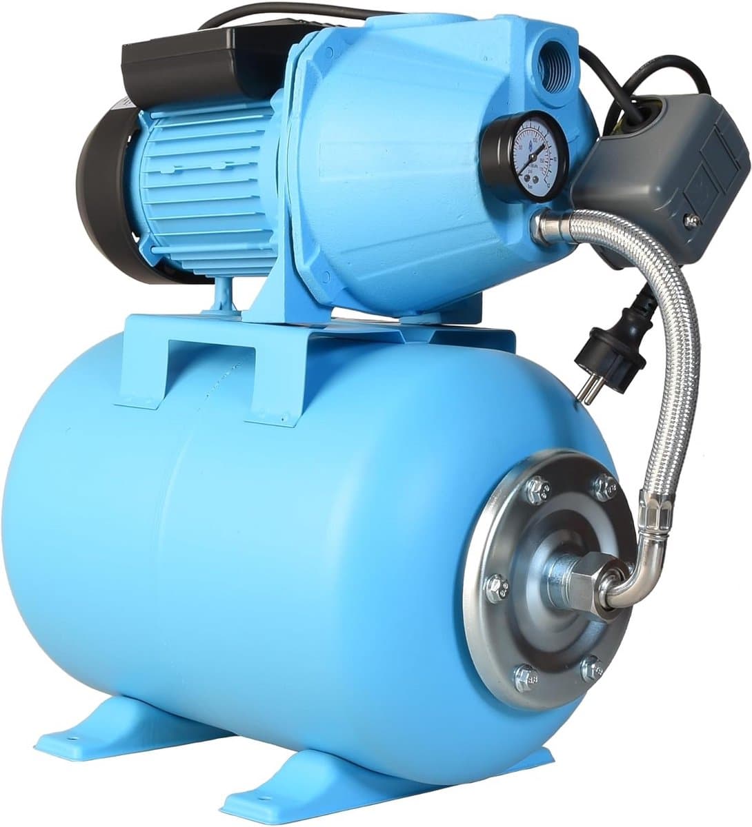 Drukverhogingspomp met Drukketel 24L - 1100W - 3600l/u Waterpomp voor Huis en Tuin thumbnail 3