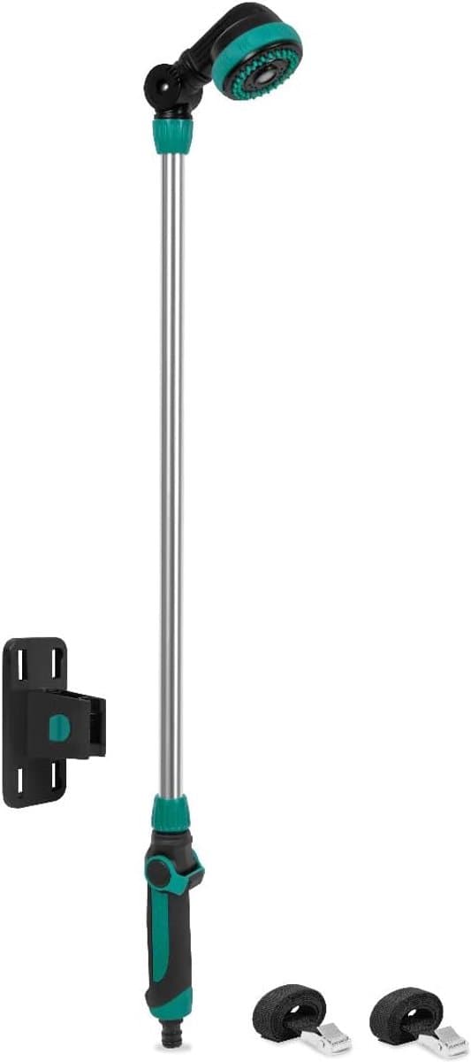 Buitendouche / Tuindouche 2-in-1 – Afneembare telescopische sproeilans – Verstelbare hoogte 147–190 cm – 180° draaibare douchekop thumbnail 5