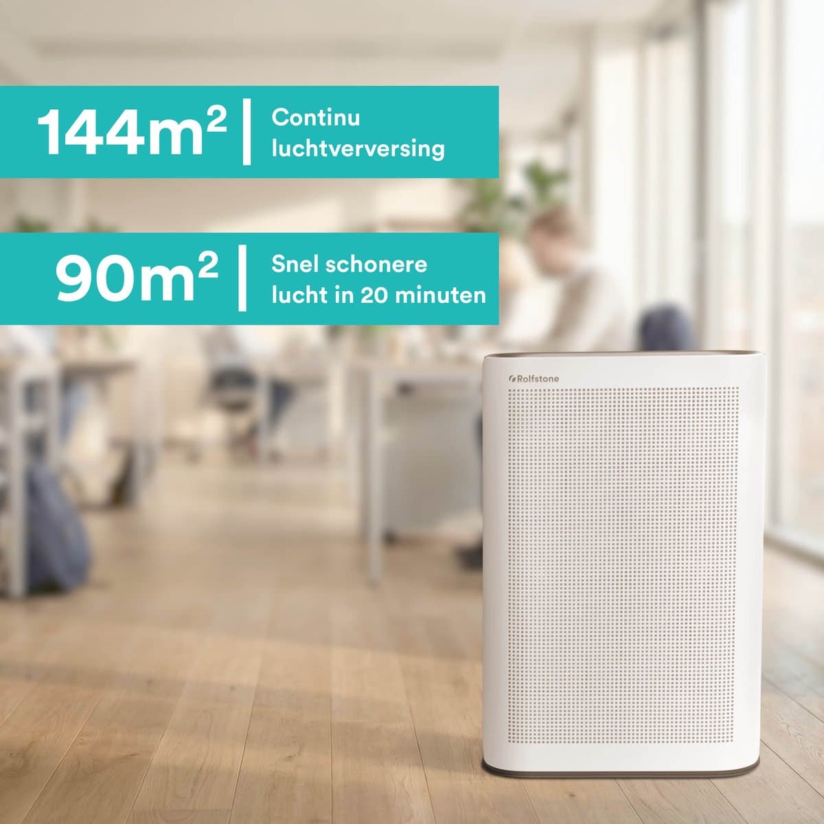 Rolfstone Air Balance Ultra Luchtreiniger – HEPA 13 + koolstoffilter – CADR 660 m³/u – Voor ruimtes tot 144 m² – Vermindert stof en pollen – Fluisterstil – 3 standen + slaapstand + automatische stand – Luchtkwaliteitsindicator thumbnail 5