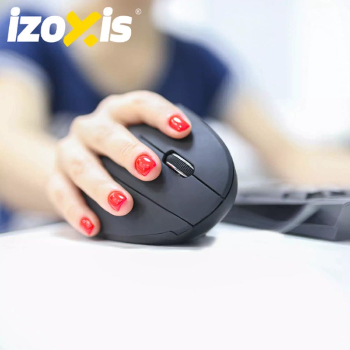 Izoxis draadloze verticale muis – ergonomisch en comfortabel – met USB-ontvanger thumbnail 5