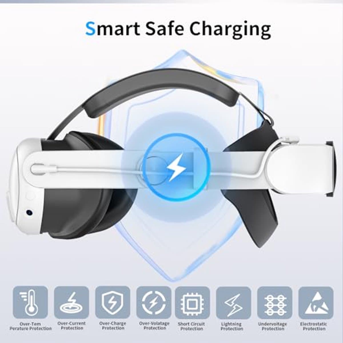 Elite Strap voor Meta Quest 3 - 10.000 mAh Batterij, VR-accessoires met Verstelbare Hoofdband thumbnail 3