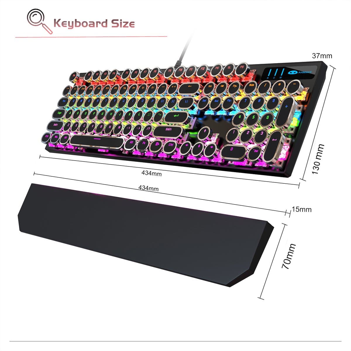 MageGee MK-Storm - Mechanisch Toetsenbord met Retro Keycaps thumbnail 8