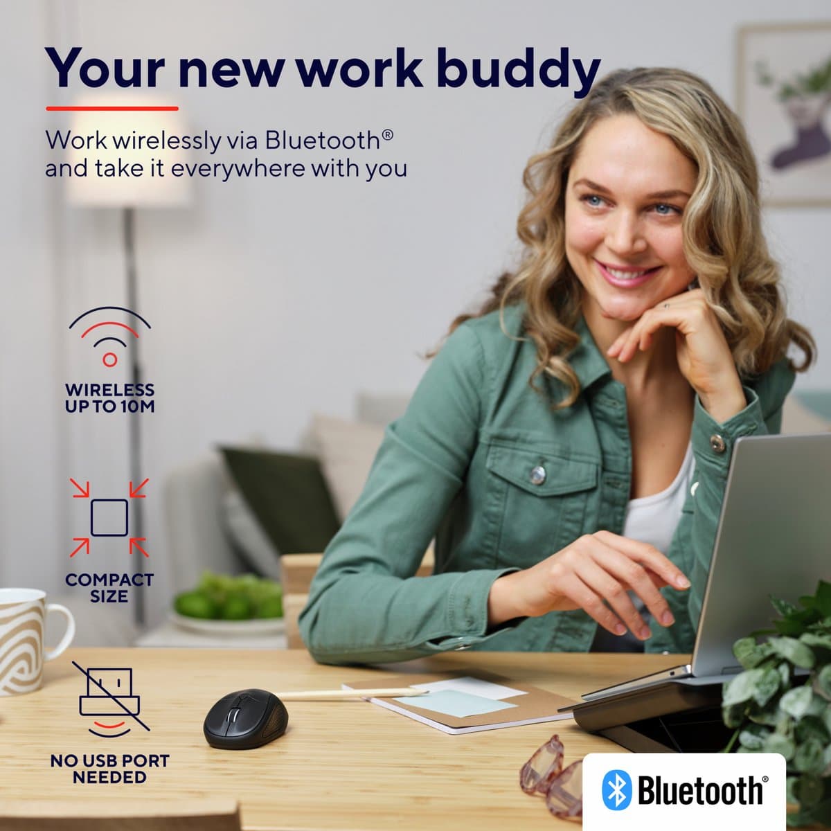Trust Primo Bluetooth - Draadloze Compact Muis - Zwart thumbnail 4