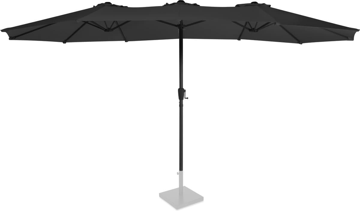 VONROC Premium Parasol Iseo - 460x270cm – Dubbele parasol – Duurzaam - UV werend doek - Antraciet/Zwart – Incl. beschermhoes thumbnail 2