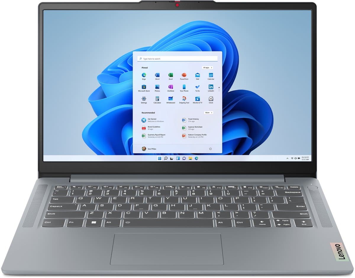 Lenovo IdeaPad Slim 3 14AMN8 AMD Ryzen™ 5 7520U Laptop 35,6 cm (14") Full HD 16 GB LPDDR5-SDRAM 512 GB SSD Wi-Fi 6 (802.11ax) Windows 11 Home Engels Grijs