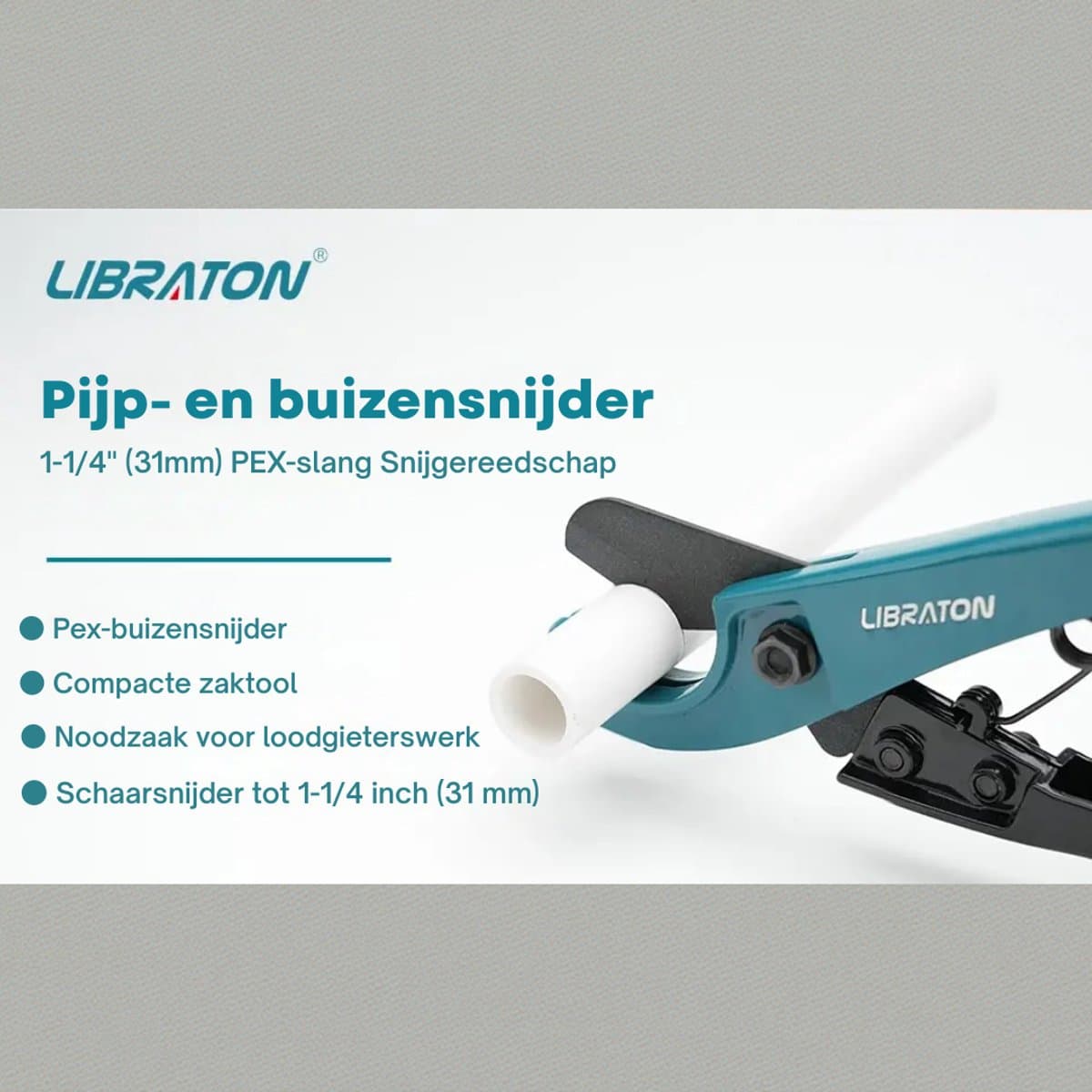 Buizensnijder – 31 mm PVC/PEX/PPR Pijpsnijder – Professioneel Snijgereedschap met Veiligheidsslot – Voor Kunststof Buizen thumbnail 2