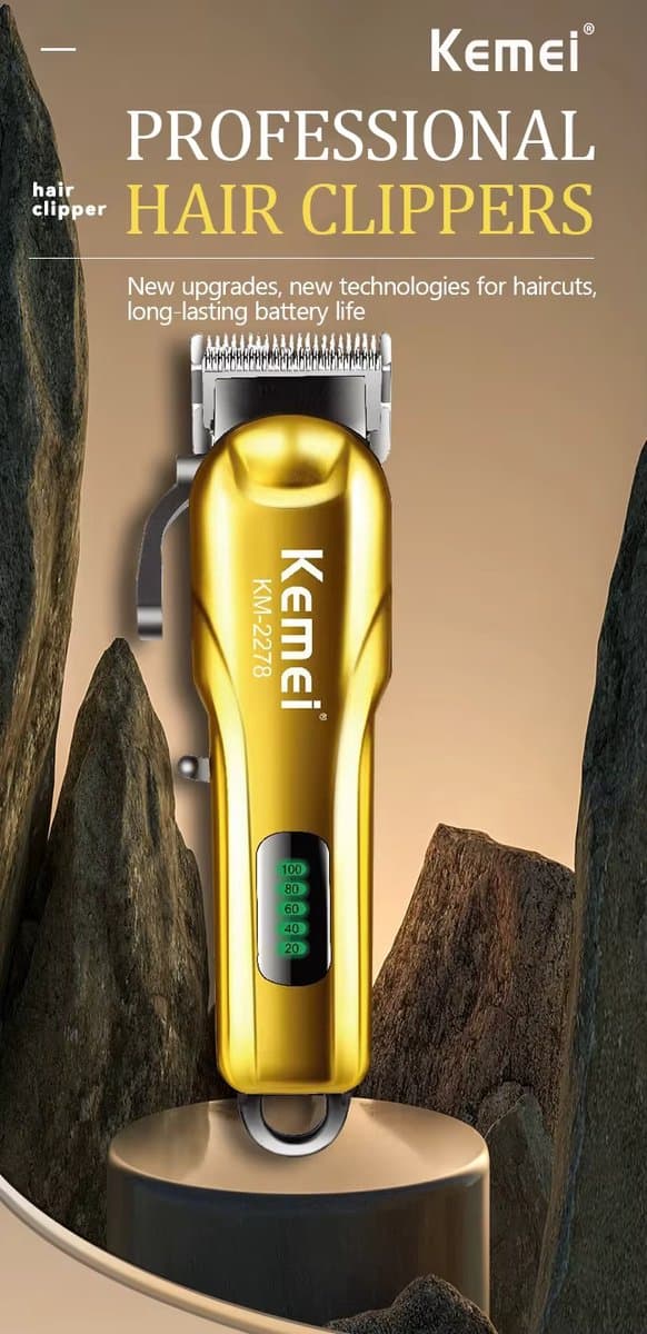 Kemei Tondeuse - KM 2278 - Draadloze Tondeuse - Professionele tondeuse - Haren Millimeteren - Contouren - Haren Scheren - Kapper Tondeuse - Kapper Kwaliteit - Baard Trimmer - Haar Trimmer - Beard and Hair Trimmer thumbnail 4