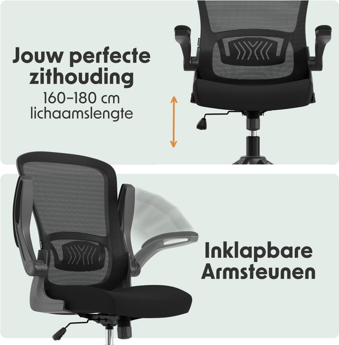 LifeGoods Ergonomische Bureaustoel - NEN1335-gecertificeerd - Gamestoel - Office Chair - Volwassenen - Kantoorstoel - Verstelbaar - Zwart thumbnail 5