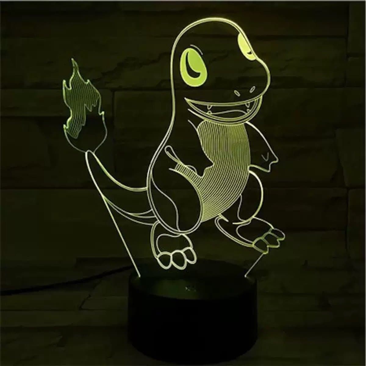 Samstyle - Game LED Lamp - 16 kleuren - 3D lamp- Charmander- Pokémon - Afstandsbediening - USB Sfeerlamp voor Kinderkamer, Slaapkamer & Bureau thumbnail 5