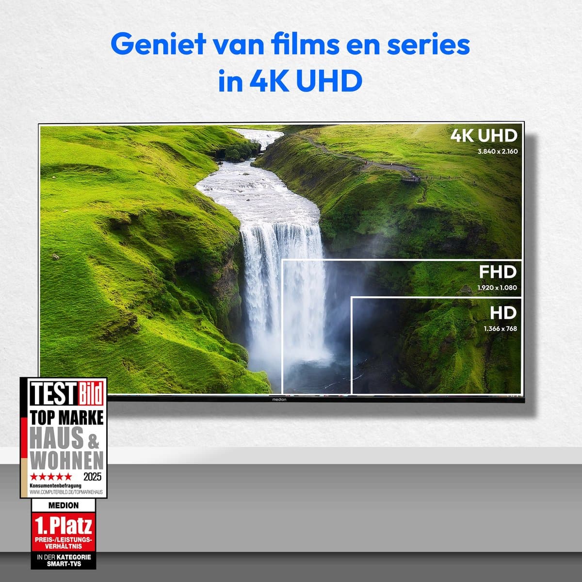 MEDION 108 cm (43″) Ultra HD TV (Smart-TV, 4K, HDR10, VIDAA Store, Prime Video, Disney+, DAZN, Paramount+, HbbTV, PVR, Bluetooth, MD 843301) thumbnail 6