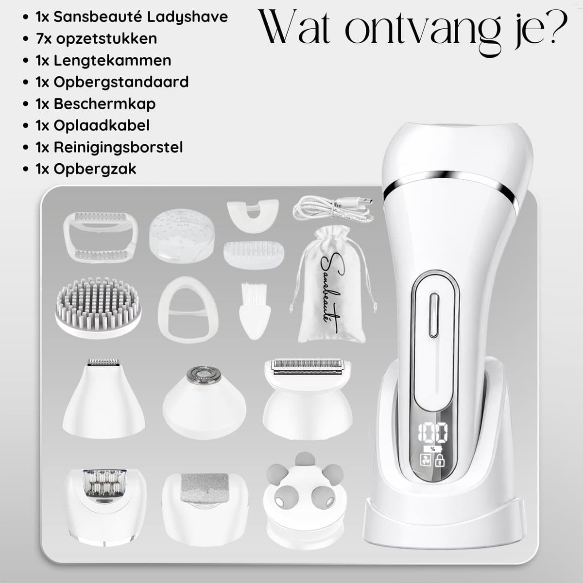 Sansbeauté® 7 in 1 Ladyshave voor Vrouwen - Gezicht - Oksels - Benen - Epilator - Trimmer voor Vrouwen & Dames - Bikinitrimmer Dames - Trimmer Vrouw Intiem - Scheerapparaat Vrouw thumbnail 5