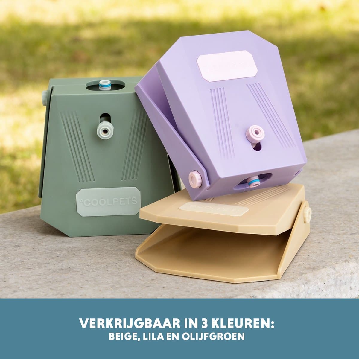 CoolPets Waterfontein Hond Tuinslang - Drinkfontein hond – Waterspeelgoed Hond - Verkoeling voor Honden - Splash Water Fountain - Olive Green thumbnail 6
