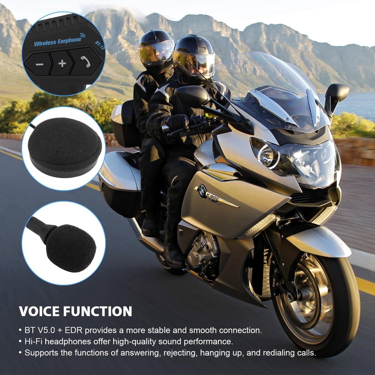 Dailygoody - Helm Bluetooth Headset - Motorhelm Headset - Handsfree Bellen - Hoofdtelefoon - Hoge Geluidskwaliteit - Communicatiesysteem - Geschikt vo... thumbnail 5