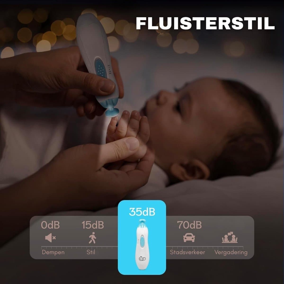 Elektrische nagelknipper voor baby's - 6-in-1 nagelset - met LED-lampje - veilig voor pasgeborenen baby's thumbnail 5