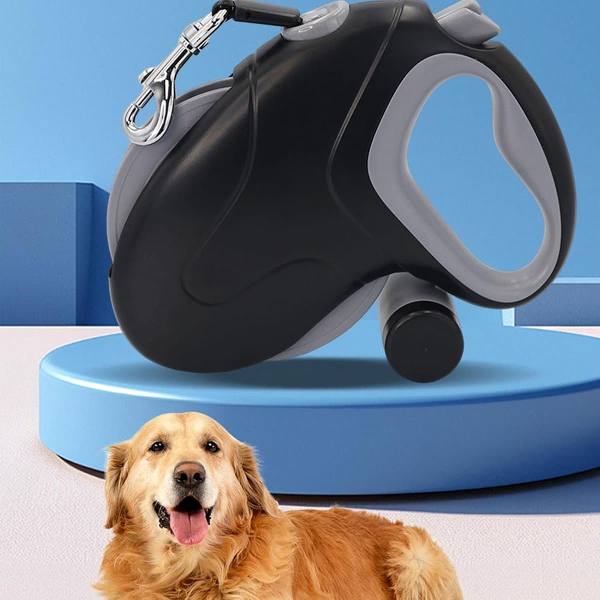 Intrekbare hondenriem 50kg - 10 meter, zwart thumbnail 7