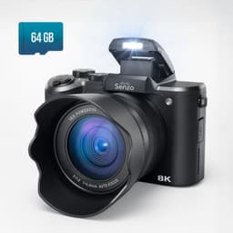 Productfoto van Senzo Digitale 8K Camera met WiFi en 64GB