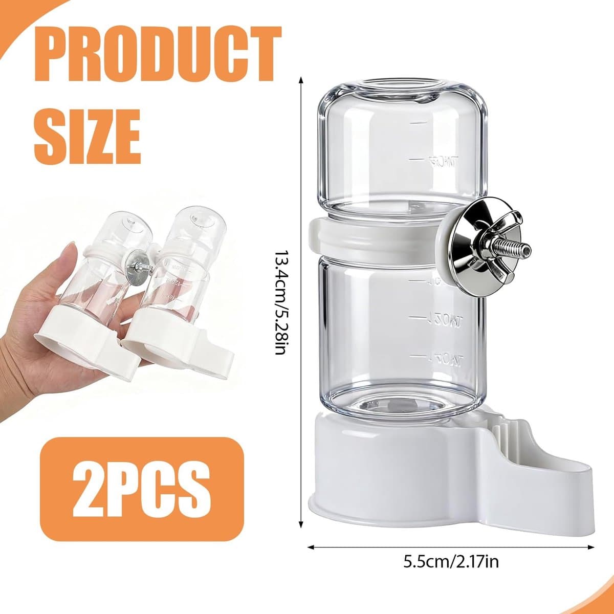 Dailygoods- Vogelwaterdispenser Set van 2 - Automatische Vogeldrinkkooi - 140 ml Inhoud - Hygiënisch en Lekvrij - Eenvoudige Montage - Betrouwbare Watervoorziening - Vogeldrinkbak thumbnail 3