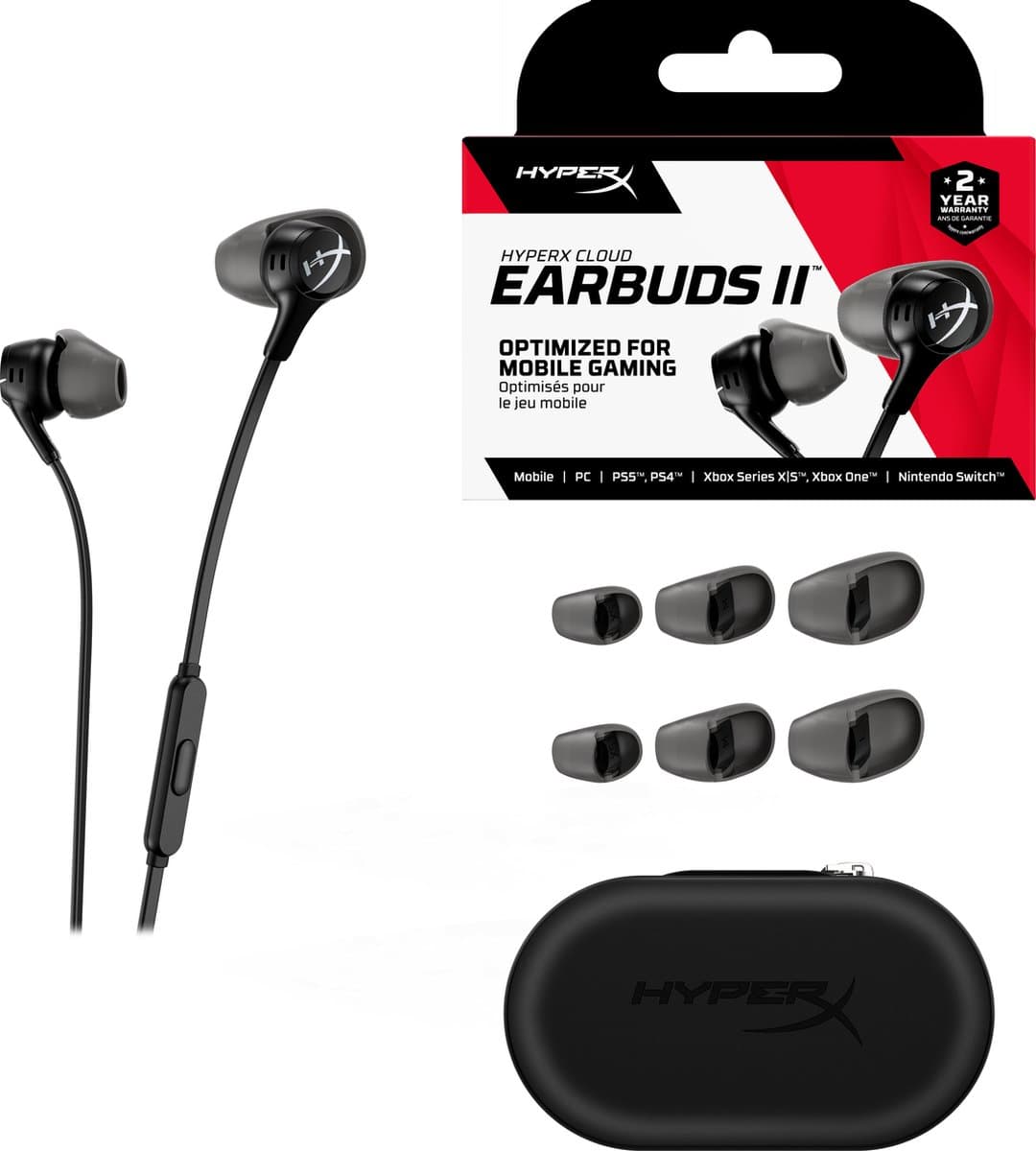 HyperX Cloud Earbuds II - Gaming Earbuds met Microfoon - Zwart - PC/PlayStation/Xbox/Nintendo Switch/Mobile thumbnail 7
