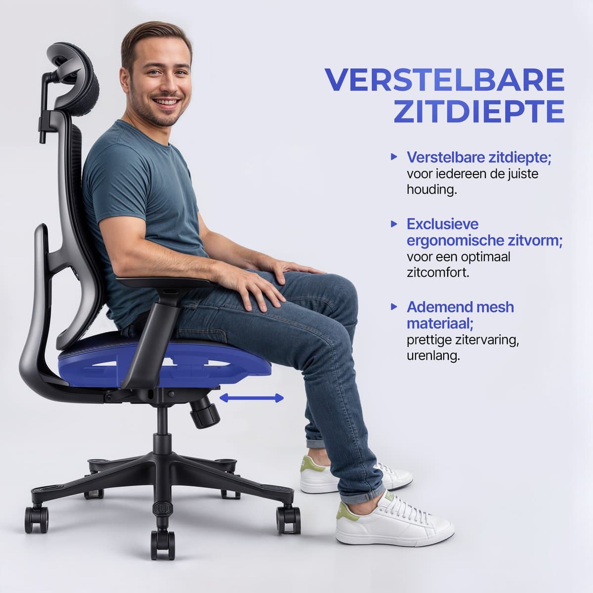 Stane Ergonomische Bureaustoel - Office Chair - Bureaustoelen voor Volwassenen - Gamestoel - Gamingsstoel - NEN-EN1335 Gecertificeerd thumbnail 3