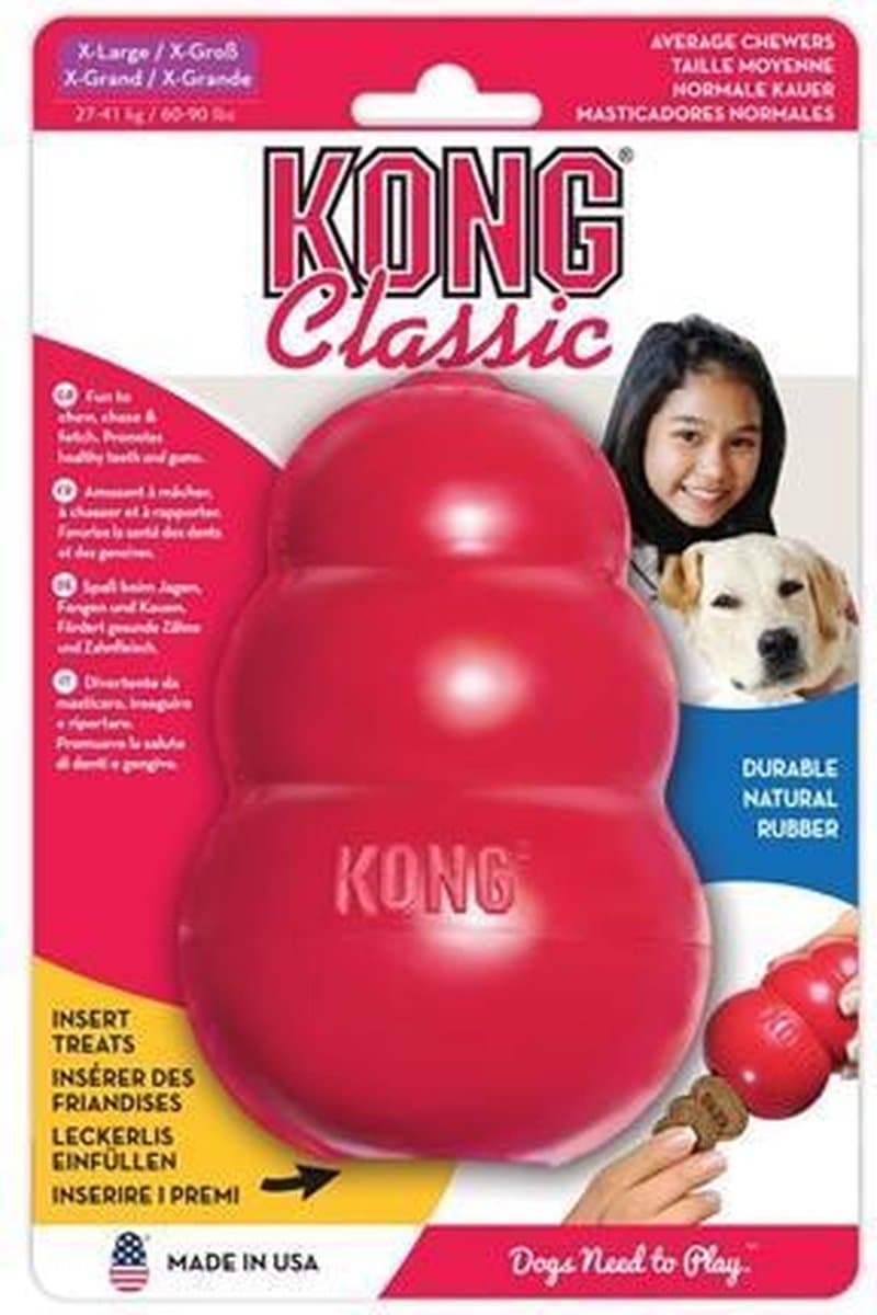 KONG Classic - Snackbal Honden Speelgoed - Rubber - 8.9 cm - Rood - Maat M thumbnail 6