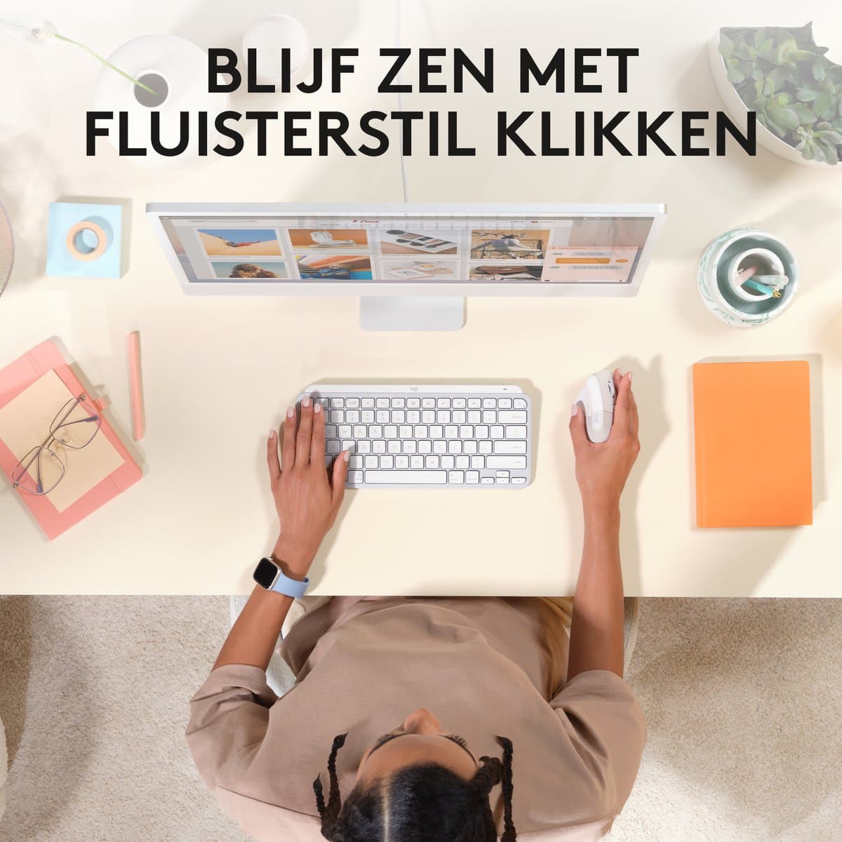 Logitech Lift voor Mac - Draadloze Muis - Bluetooth - Verticaal Ergonomisch - Wit thumbnail 8